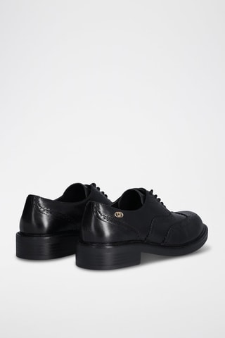 Richelieus en cuir Elisa - Doré et noir