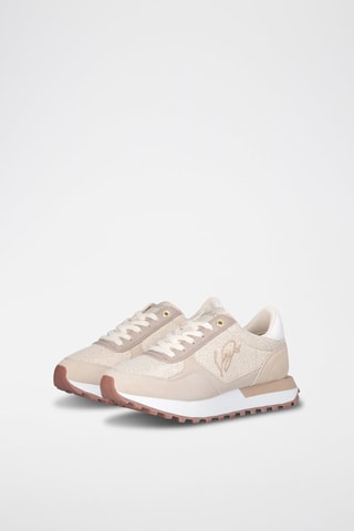 Sneakers Evelyn - Beige, blanc et rose