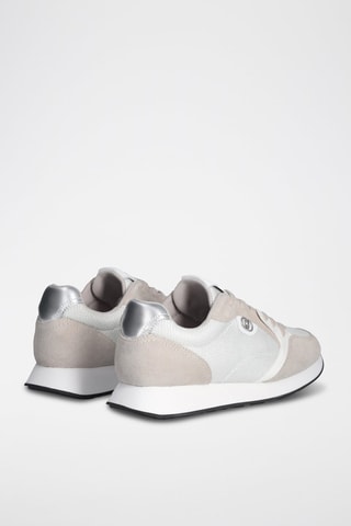 Baskets en nubuck Vibe - Blanc, beige et argenté