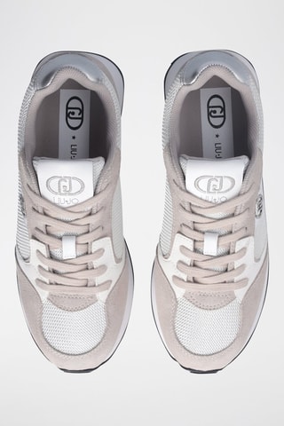 Baskets en nubuck Vibe - Blanc, beige et argenté