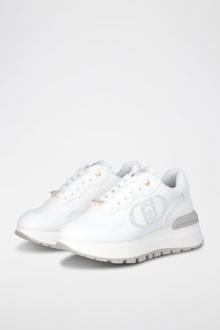 Baskets en cuir Amazing - Blanc, doré et gris