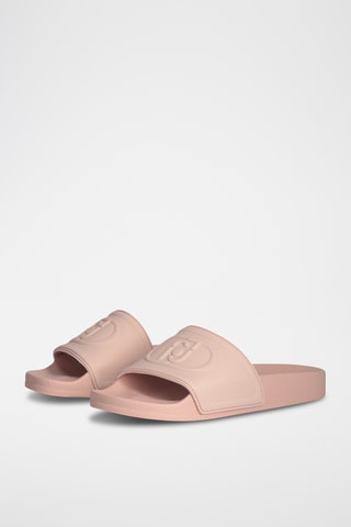 Claquettes - Beige, blanc et doré