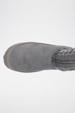 Bottes plateformes en nubuck - Argenté et gris