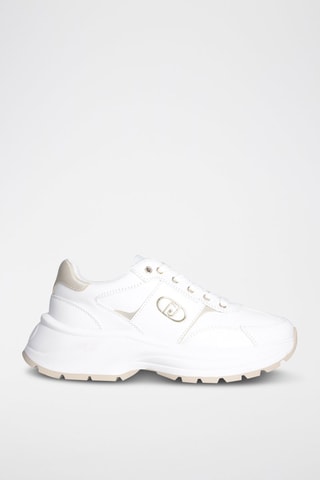Baskets en cuir Eva - Blanc et gris