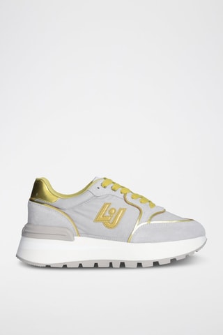 Baskets plateformes en nubuck Amazing - Jaune, doré et gris