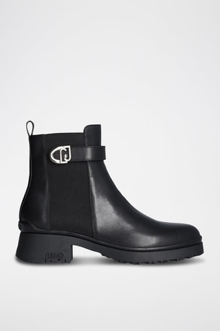 Bottines en cuir de taureau New Nancy - Noir