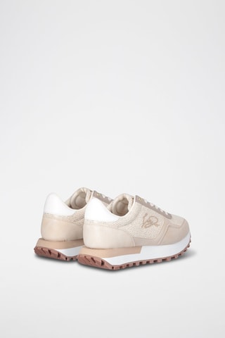 Sneakers Evelyn - Blanc, beige et rose