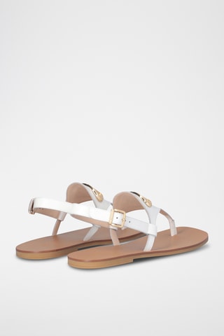 Sandales en cuir - Blanc et doré