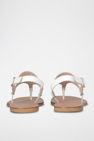 Sandales en cuir - Blanc et doré