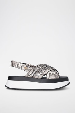 Sandales plateformes Dreamy - Blanc, gris et noir