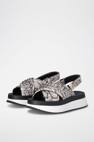 Sandales plateformes Dreamy - Blanc, gris et noir