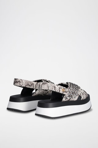 Sandales plateformes Dreamy - Blanc, gris et noir
