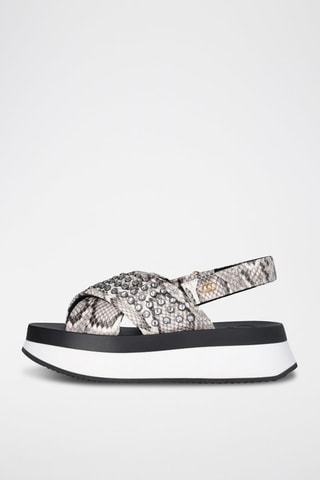 Sandales plateformes Dreamy - Blanc, gris et noir