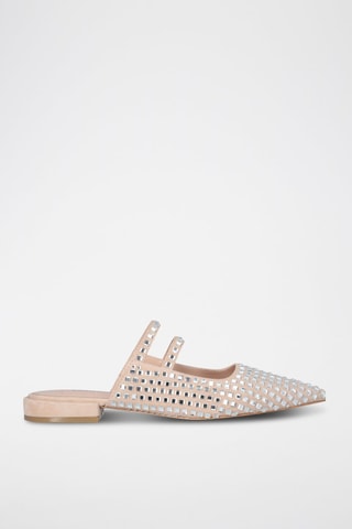 Mules en cuir de chèvre - Blanc et beige