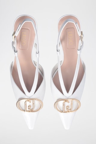 Escarpins en cuir Sabry - Blanc, beige et doré