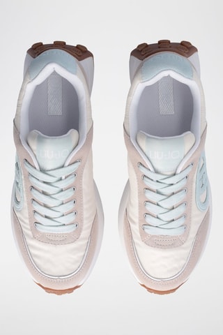 Baskets en nubuck Lolo - Blanc, beige et bleu