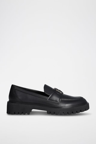 Mocassins en cuir Cora - Noir et doré