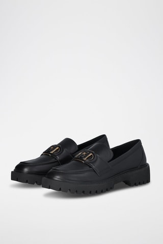 Mocassins en cuir Cora - Noir et doré