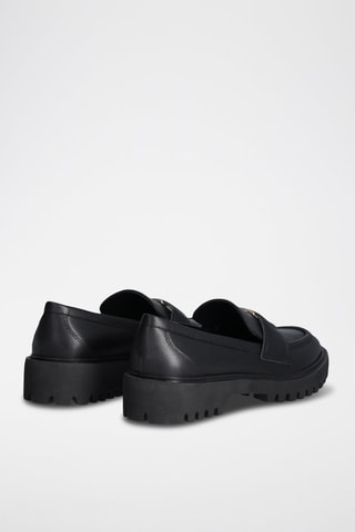 Mocassins en cuir Cora - Noir et doré