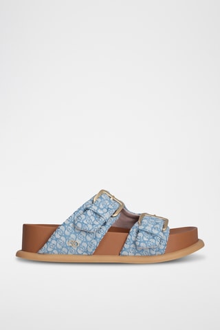 Mules - Argenté, blanc et bleu