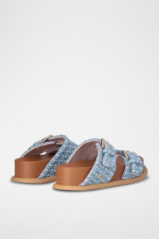 Mules - Argenté, blanc et bleu