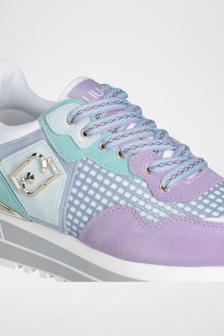 Baskets en nubuck - Blanc, bleu et violet