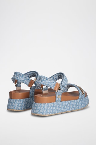 Sandales plateformes Frida - Bleu, beige et marron