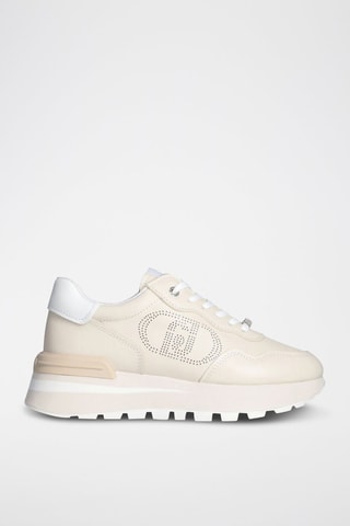 Baskets en cuir - Blanc et beige