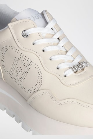 Baskets en cuir - Blanc et beige
