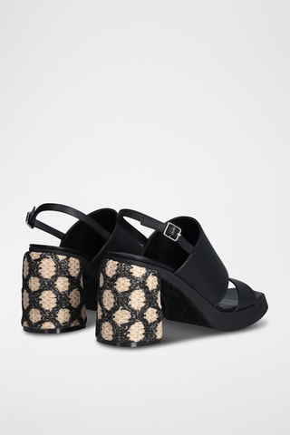 Sandales à talons en cuir Gisele - Noir