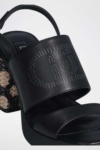Sandales à talons en cuir Gisele - Noir
