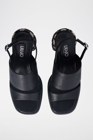 Sandales à talons en cuir Gisele - Noir