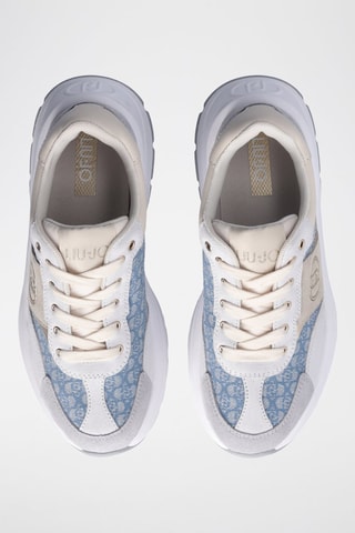 Baskets en cuir Eva - Blanc, beige et gris