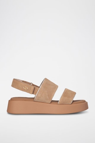 Sandales en nubuck Amber - Beige et argenté