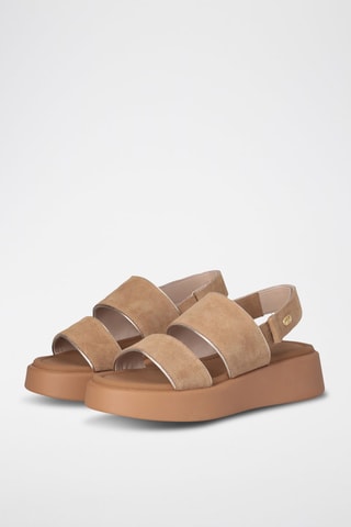 Sandales en nubuck Amber - Beige et argenté