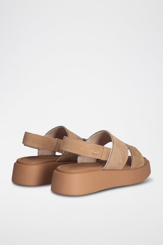 Sandales en nubuck Amber - Beige et argenté