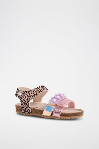 Sandales - Noir, beige, bleu et rose