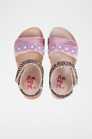 Sandales - Noir, beige, bleu et rose
