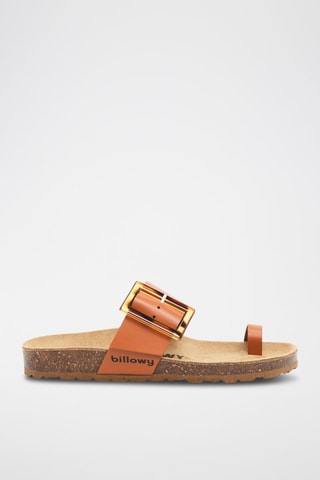 Mules en cuir - Marron et noir
