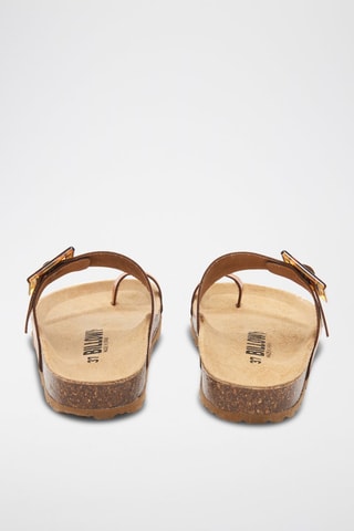Mules en cuir - Marron et noir
