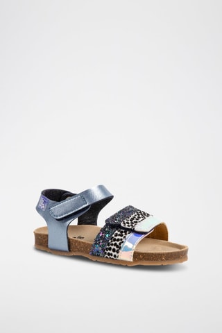 Sandales - Blanc, noir, bleu et argenté