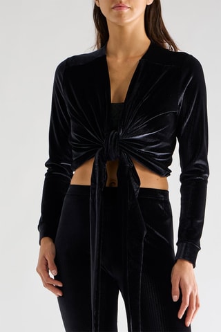 Veste portefeuille en velours Clenie - Noir