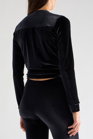 Veste portefeuille en velours Clenie - Noir