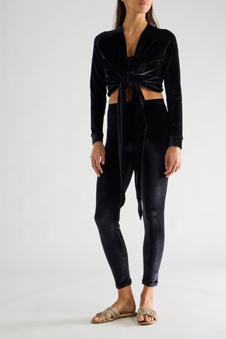 Veste portefeuille en velours Clenie - Noir