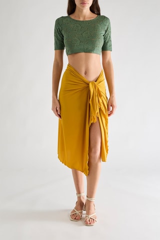 Crop top en dentelle Kalliope - Amande