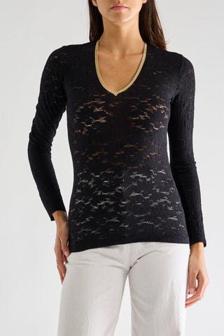 Top en dentelle Tanak - Noir