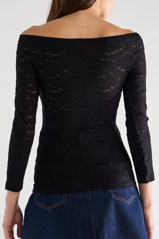 Top en dentelle Tasha - Noir
