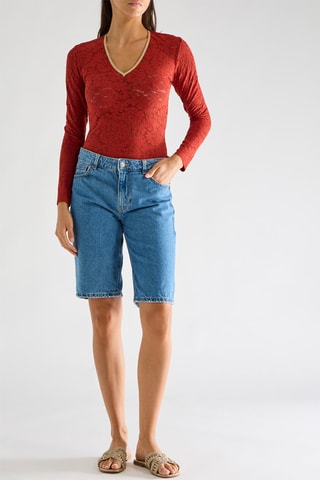 Top en dentelle Tanak - Brique