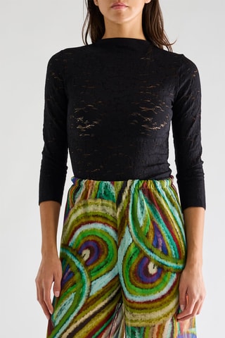 Top en dentelle Gips - Noir