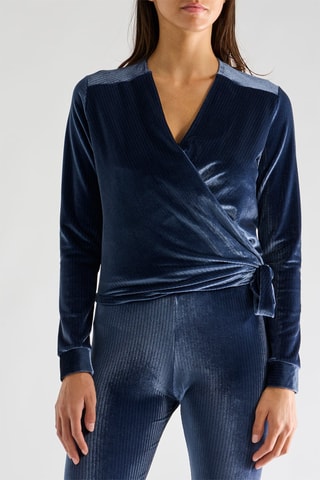 Top portefeuile en velours Clenie - Bleu